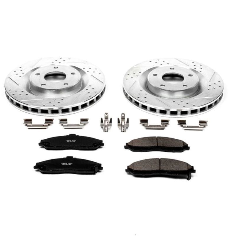 PowerStop — Z23 Daily Driver Carbon-Fiber Ceramic Brake Pad and Drilled & Slotted Rotor Kit
