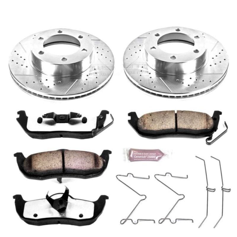 PowerStop — Z36 Truck and SUV Carbon-Fiber Ceramic Brake Pad and Drilled & Slotted Rotor Kit
