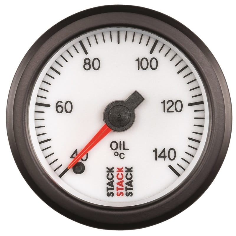AutoMeter — GAUGE, OIL TEMP, PRO STEPPER MOTOR, 52MM, WHT, 40-140?C, 1/8" NPTF MALE