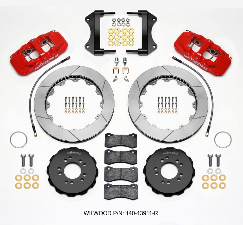 Wilwood — KIT,FRONT,C7 VETTE 2014-UP,AERO6,15.00 ROTOR,RED,W/LINES