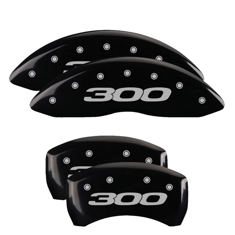 MGP — Set of 4 caliper covers, Engraved Front and Rear: 300/2017, Black powder coat fi