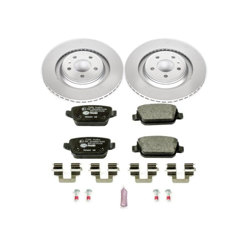 PowerStop — Genuine Geomet Coated Rotors, ECE-R90 Brake Pads + Hardware Kit