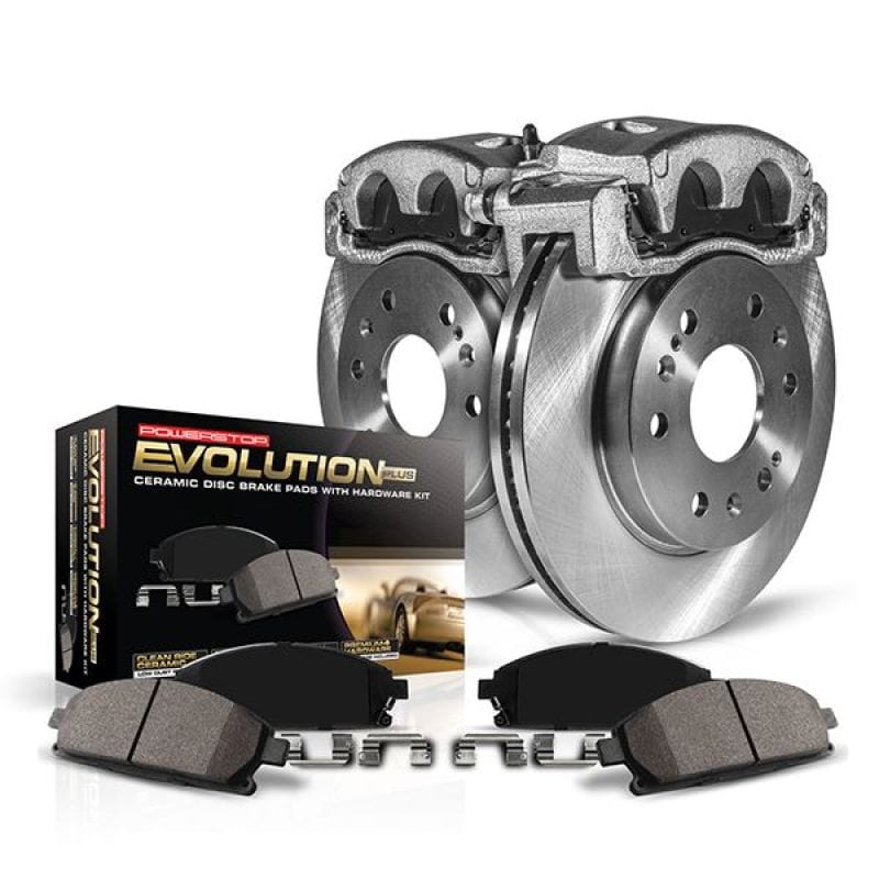 PowerStop — OE Stock Replacement Low-Dust Ceramic Brake Pad, Rotor and Caliper Kit