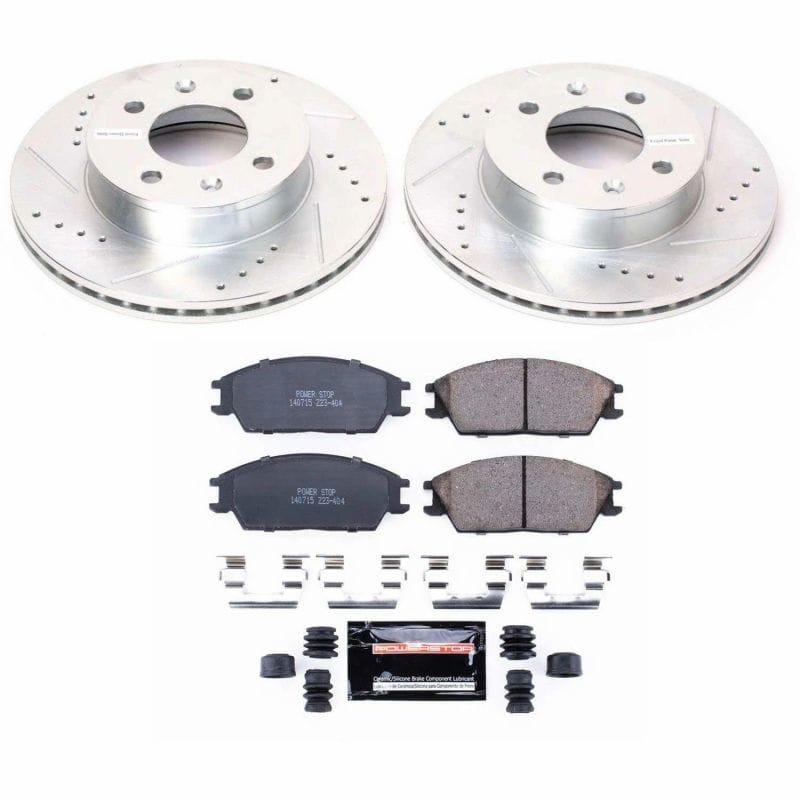 PowerStop — Z23 Daily Driver Carbon-Fiber Ceramic Brake Pad and Drilled & Slotted Rotor Kit