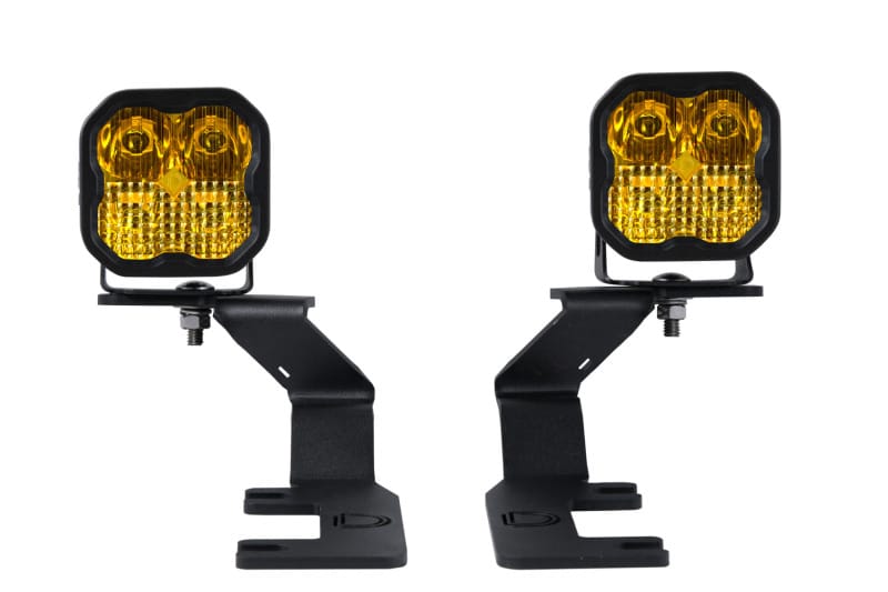 Diode Dynamics — Pod light featuring advanced TIR optics for high efficiency and focus.
Allows you to mount two Stage Series 3" LED Pods above the hood.