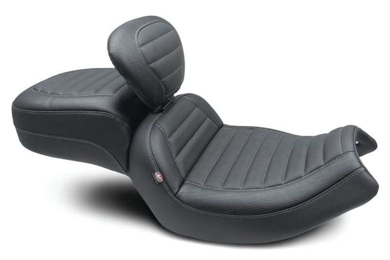 Mustang Motorcycle — Mustang 20-22 Indian Challenger Standard Touring 1PC Seat w/Driver Backrest - Black