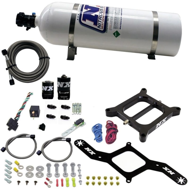 Nitrous Express — 4150 RNC Conventional Plate System w/ .375" Solenoid w/ 15lb Bottle
Nitrous Oxide Injection System Kit
