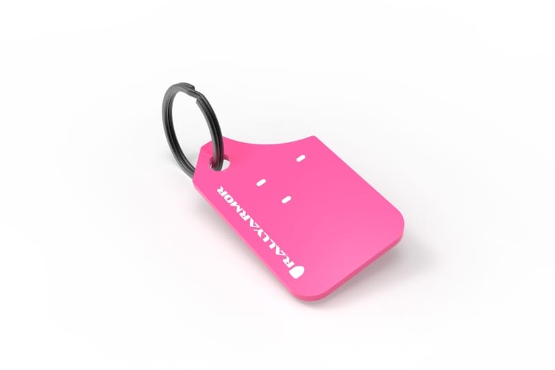 Rally Armor — Rally Armor Pink Key Chain White Logo