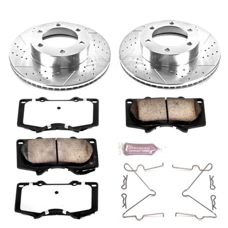 PowerStop — Z36 Truck and SUV Carbon-Fiber Ceramic Brake Pad and Drilled & Slotted Rotor Kit