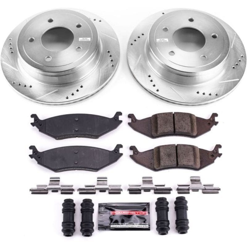 PowerStop — Z23 Daily Driver Carbon-Fiber Ceramic Brake Pad and Drilled & Slotted Rotor Kit