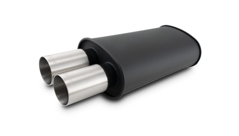 Vibrant — STREETPOWER FLAT BLACK Oval Muffler with Dual 304SS Brushed Tips
STREETPOWER Flat Black Oval Muffler
