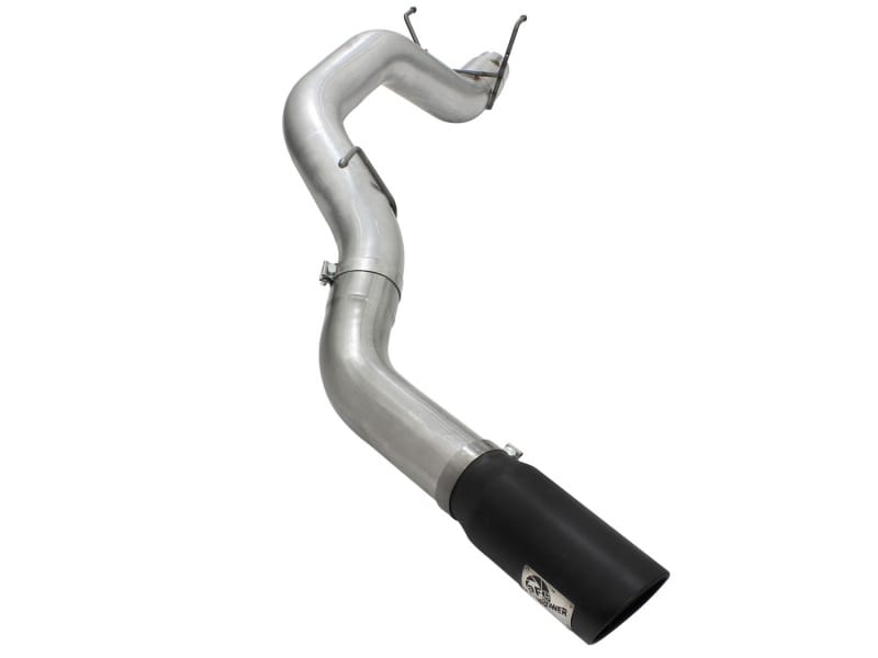 aFe — Large Bore-HD 5 IN 409 Stainless Steel DPF-Back Exhaust System w/Black Tip
