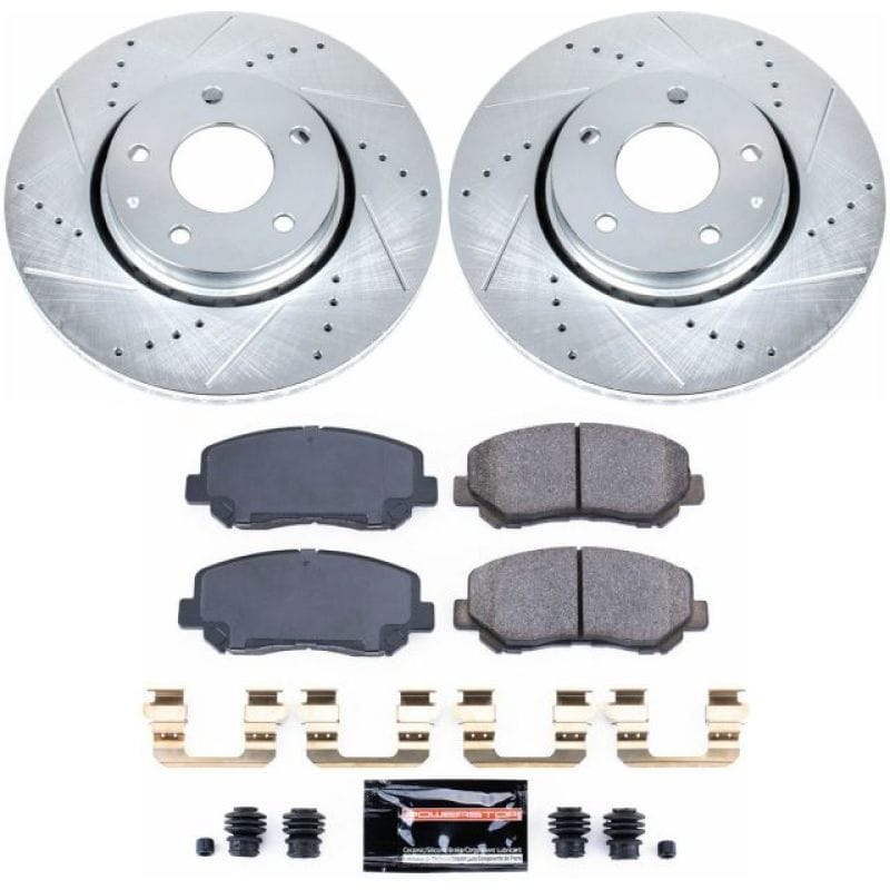 PowerStop — Z23 Daily Driver Carbon-Fiber Ceramic Brake Pad and Drilled & Slotted Rotor Kit