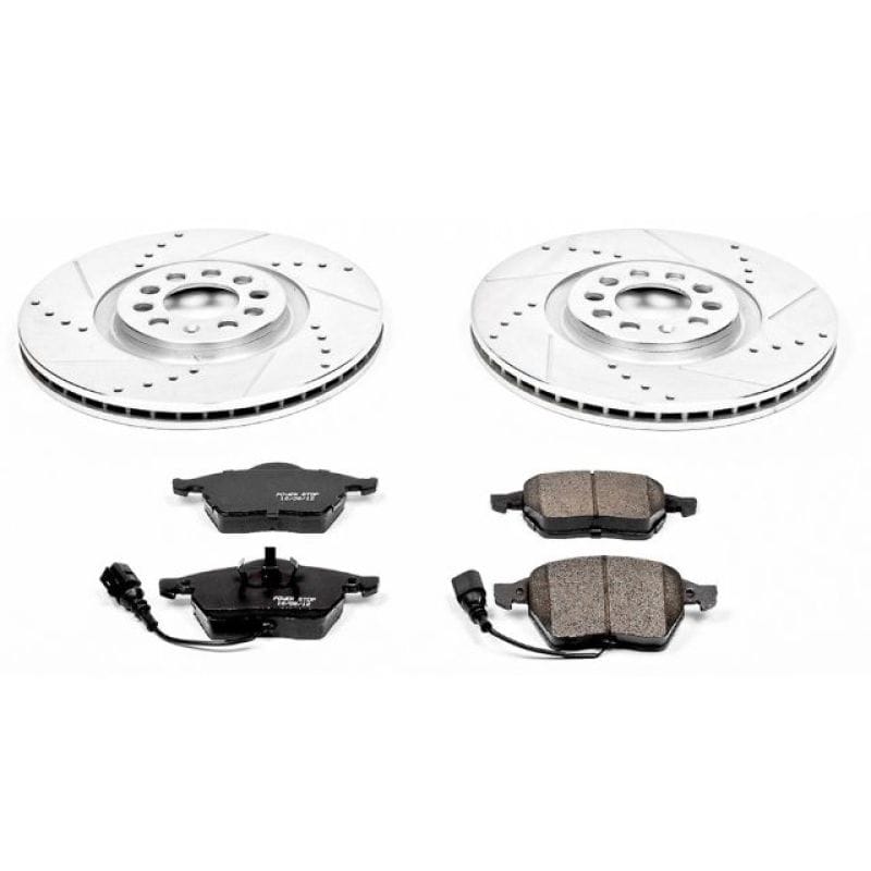 PowerStop — Z23 Daily Driver Carbon-Fiber Ceramic Brake Pad and Drilled & Slotted Rotor Kit