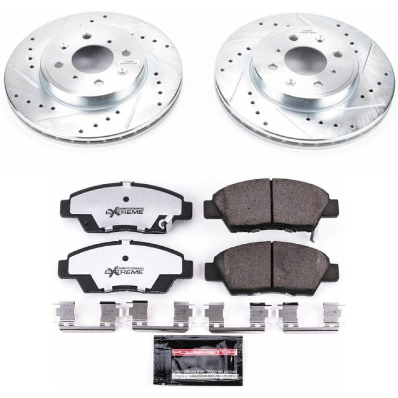 PowerStop — Z26 Street Performance Ceramic Brake Pad and Drilled & Slotted Rotor Kit
