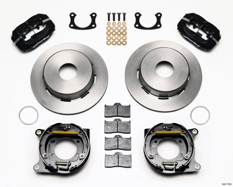 Wilwood — KIT,REAR,DISC/DRUM,BIG FORD,NEW STYLE 2.50 OFF,CURRIE,1PC,BLACK POWDER COAT
