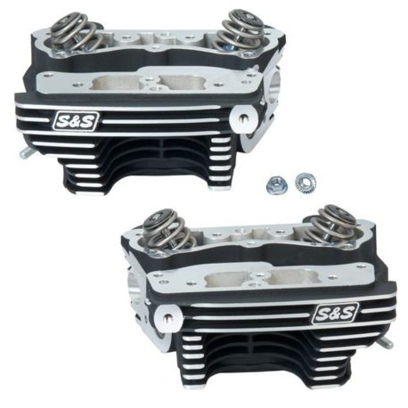 S&S Cycle — S&S Cycle 84-99 BT Super Stock Cylinder Heads - Wrinkle Black Aluminum Finish