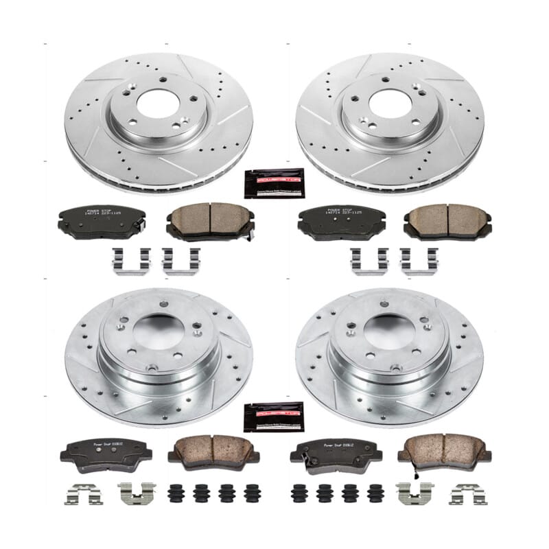 PowerStop — Z23 Daily Driver Carbon-Fiber Ceramic Brake Pad and Drilled & Slotted Rotor Kit