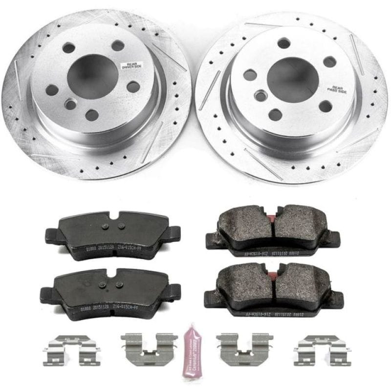 PowerStop — Z23 Daily Driver Carbon-Fiber Ceramic Brake Pad and Drilled & Slotted Rotor Kit