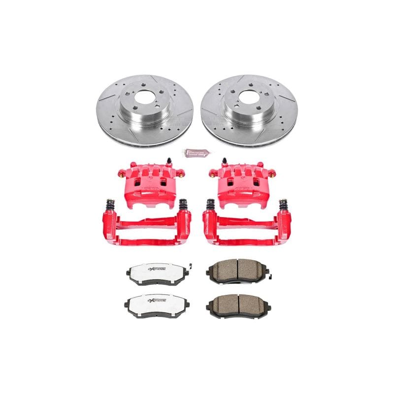 PowerStop — Z26 Street Performance Ceramic Brake Pad, Drilled Slotted Rotor, and Caliper Kit