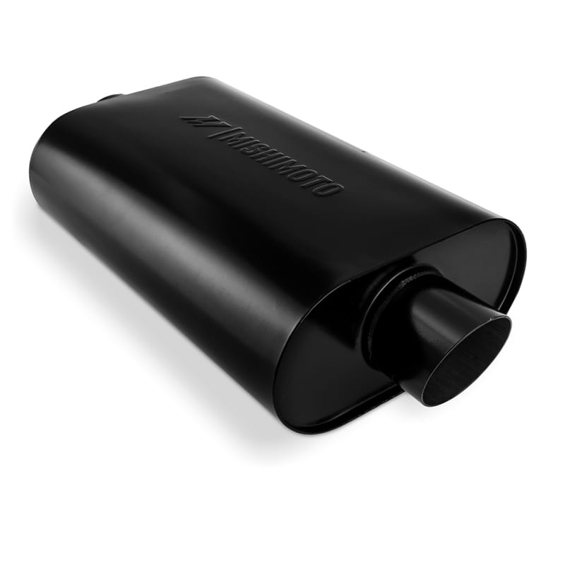 Mishimoto — Universal Stainless-Steel Exhaust Muffler, Black, 3inch, Angle Tip