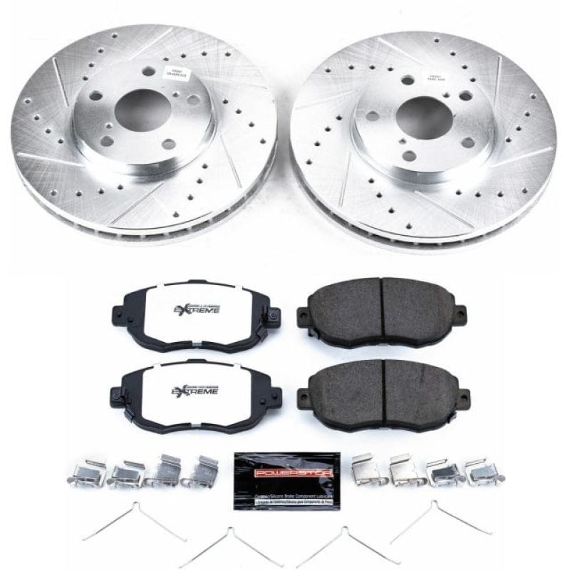 PowerStop — Z26 Street Performance Ceramic Brake Pad and Drilled & Slotted Rotor Kit