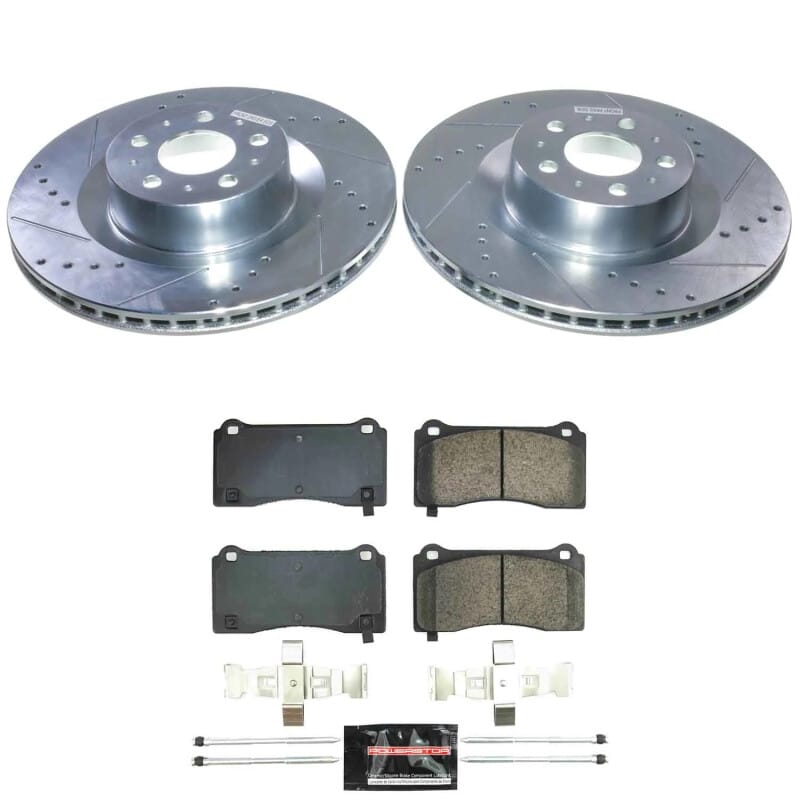 PowerStop — Z23 Daily Driver Carbon-Fiber Ceramic Brake Pad and Drilled & Slotted Rotor Kit