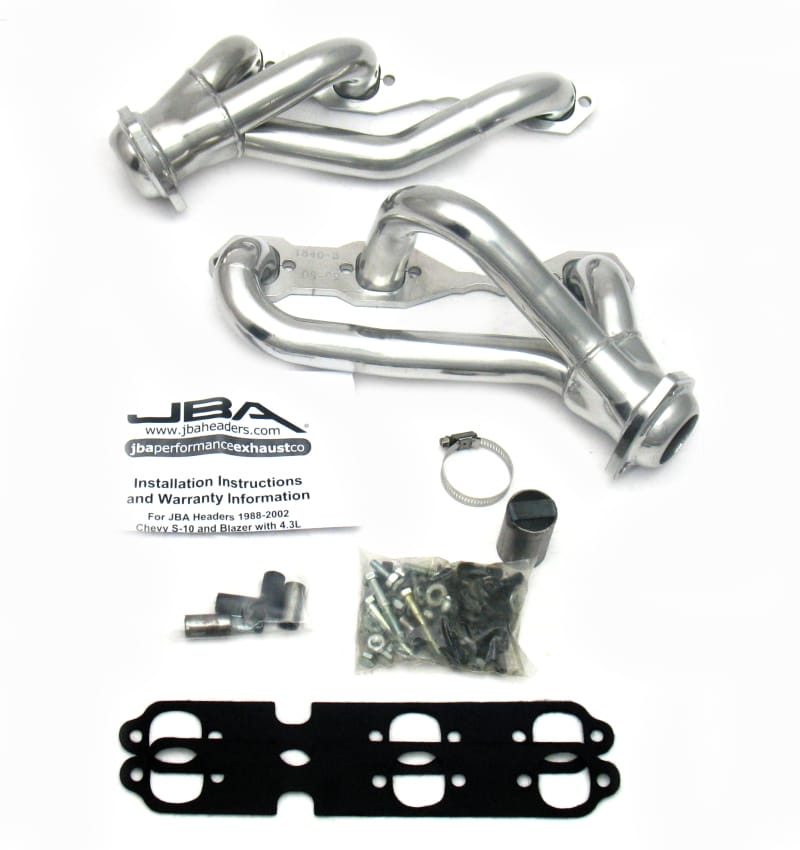 JBA — JBA 88-95 & 02-03 GM S-Truck 4.3L V6 4WD 1-1/2in Primary Silver Ctd Cat4Ward Header
Exhaust Header