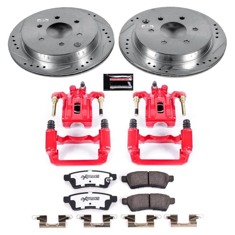 PowerStop — Z36 Truck and SUV Ceramic Brake Pad, Drilled & Slotted Rotor, and Caliper Kit