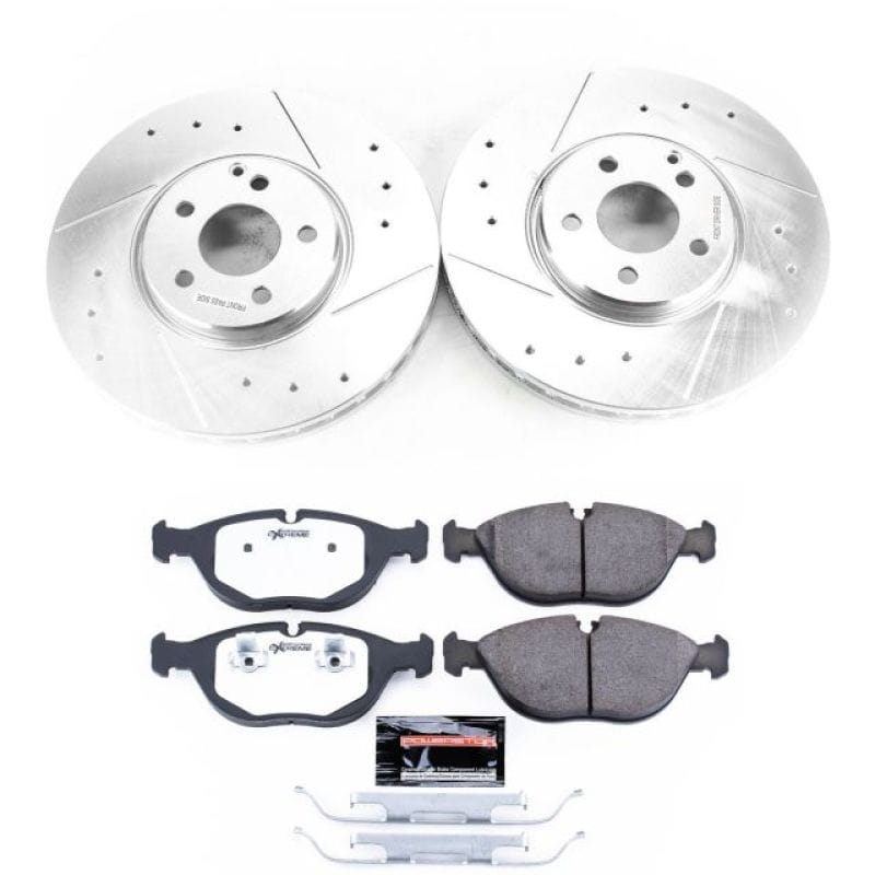 PowerStop — Z26 Street Performance Ceramic Brake Pad and Drilled & Slotted Rotor Kit