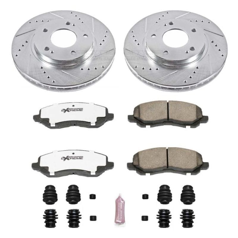 PowerStop — Z26 Street Performance Ceramic Brake Pad and Drilled & Slotted Rotor Kit