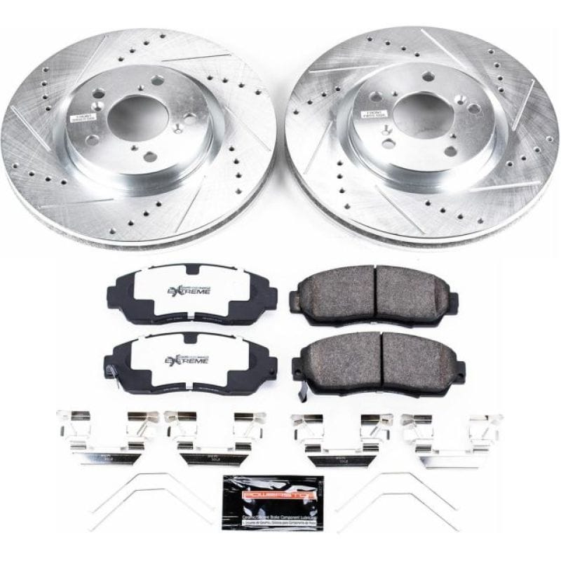 PowerStop — Z26 Street Performance Ceramic Brake Pad and Drilled & Slotted Rotor Kit