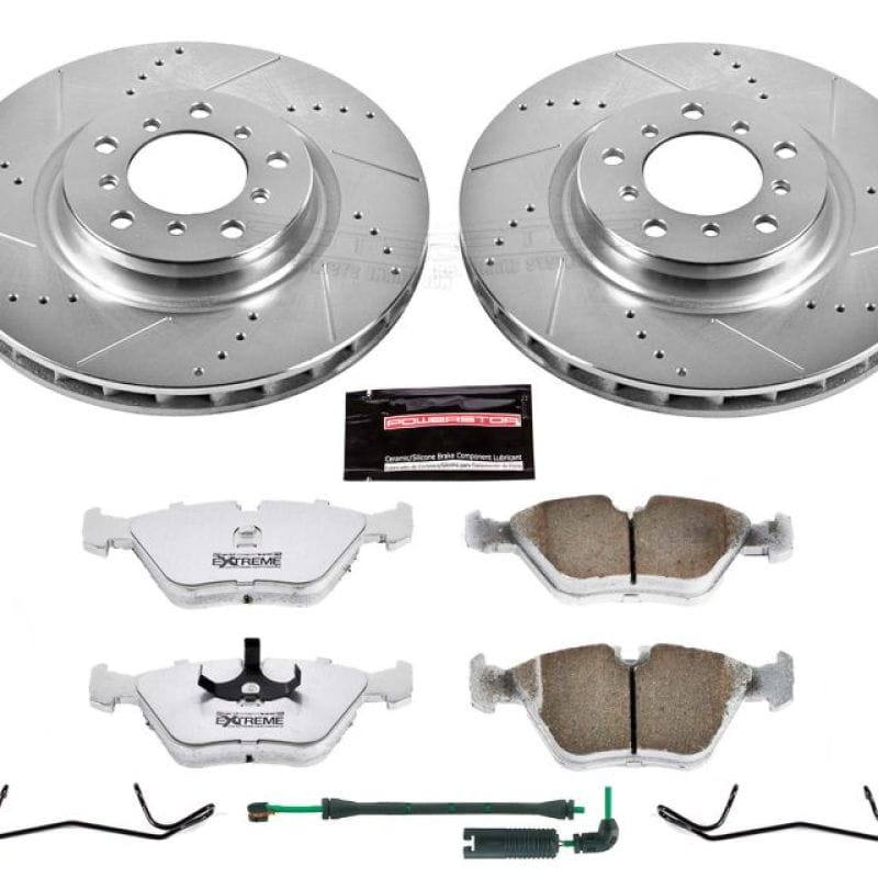 PowerStop — Z26 Street Performance Ceramic Brake Pad and Drilled & Slotted Rotor Kit