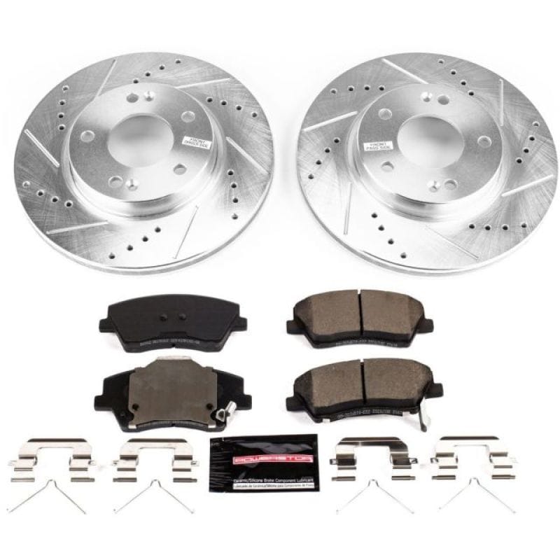 PowerStop — Z23 Daily Driver Carbon-Fiber Ceramic Brake Pad and Drilled & Slotted Rotor Kit