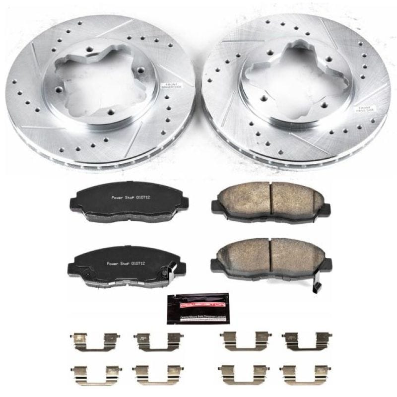 PowerStop — Z23 Daily Driver Carbon-Fiber Ceramic Brake Pad and Drilled & Slotted Rotor Kit