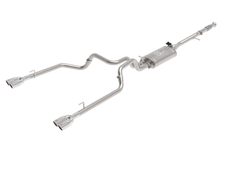 aFe — Gemini XV 3 IN 304 Stainless Steel Cat-Back Exhaust System w/ Cut-Out Polished