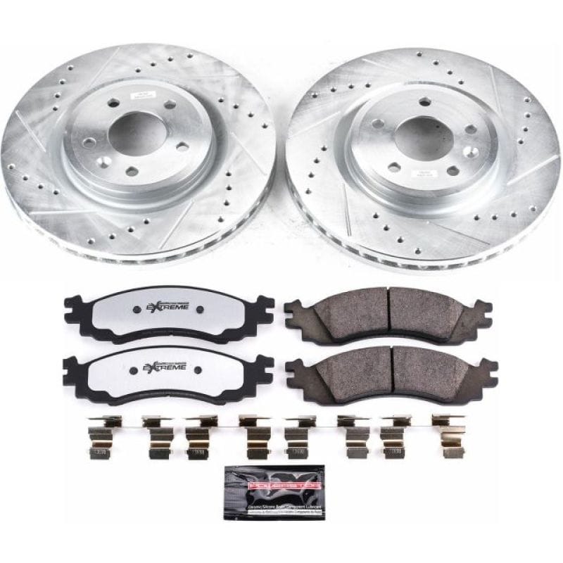PowerStop — Z36 Truck and SUV Carbon-Fiber Ceramic Brake Pad and Drilled & Slotted Rotor Kit