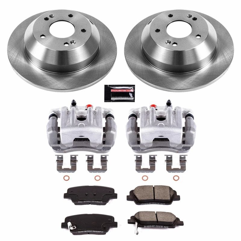 PowerStop — OE Stock Replacement Low-Dust Ceramic Brake Pad, Rotor and Caliper Kit