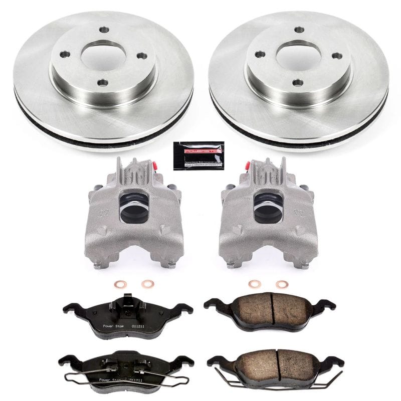 PowerStop — OE Stock Replacement Low-Dust Ceramic Brake Pad, Rotor and Caliper Kit