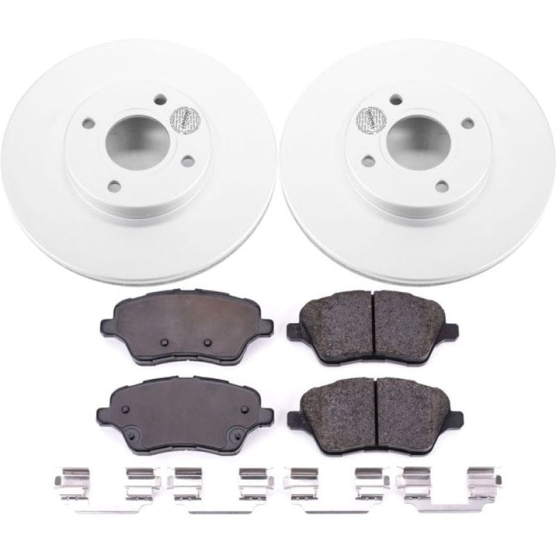 PowerStop — Genuine Geomet Coated Rotor and Low-Dust Ceramic Brake Pad Kit