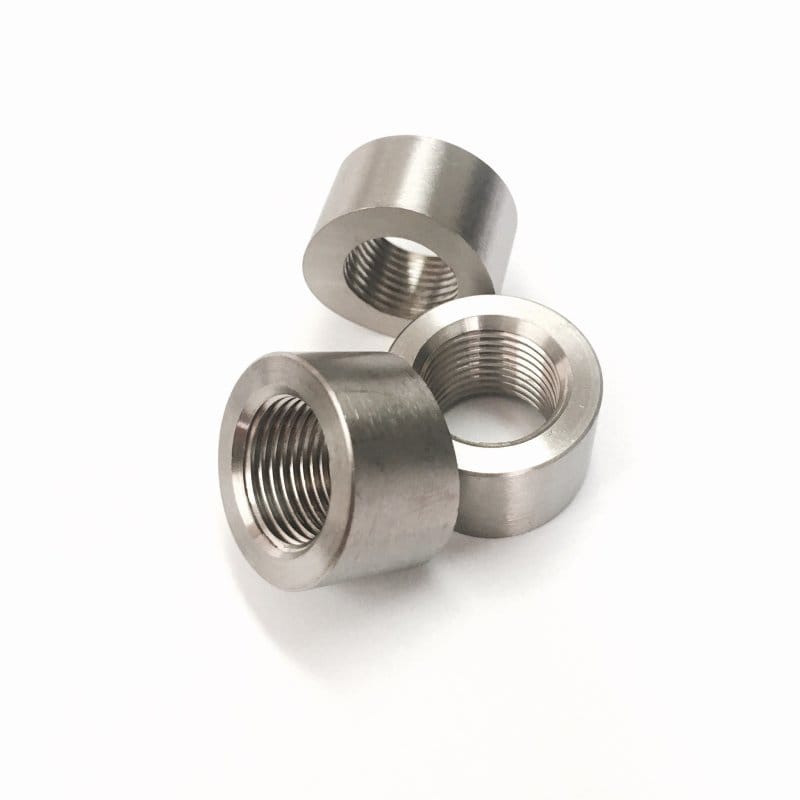 Ticon — Ticon Industries 3/8in NPT Titanium Sensor Bung 1.5in to 5in Tubing - Coped End