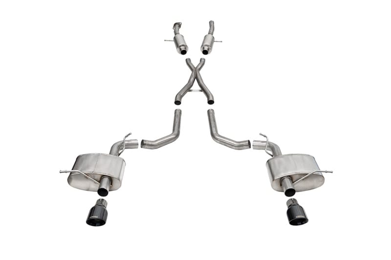 CORSA Performance — 2.75in. Dual Rear Exit Cat-Back Exhaust System with Single 4.5in. Black PVD Pro