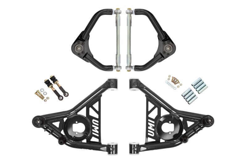 UMI Performance — 265256-1 - 1970-1981 GM F-Body A-arm Kit, Delrin Bushings, Adj, Tall Ball Joint