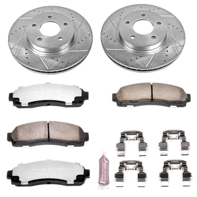 PowerStop — Z36 Truck and SUV Carbon-Fiber Ceramic Brake Pad and Drilled & Slotted Rotor Kit