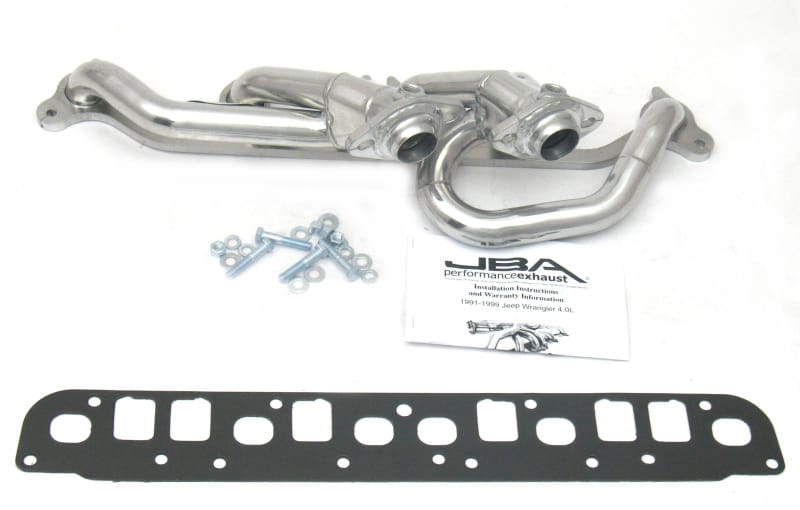 JBA — JBA 00-06 Jeep 4.0L 1-1/2in Primary Silver Ctd Cat4Ward Header
Exhaust Header