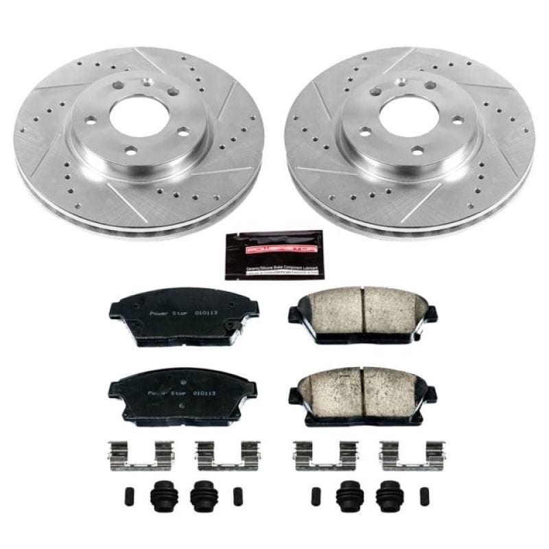 PowerStop — Z23 Daily Driver Carbon-Fiber Ceramic Brake Pad and Drilled & Slotted Rotor Kit