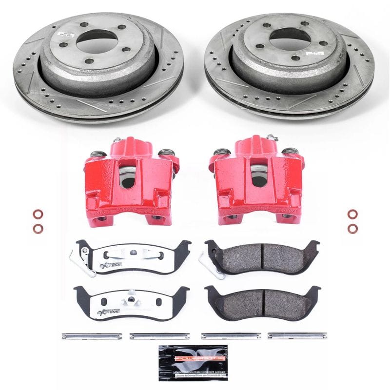PowerStop — Z26 Street Performance Ceramic Brake Pad, Drilled Slotted Rotor, and Caliper Kit