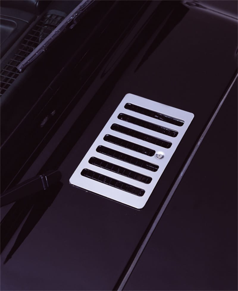 Rugged Ridge — This stainless steel cowl vent cover from Rugged Ridge fits 98-06 Jeep Wrangler.
Hood Vent Cover