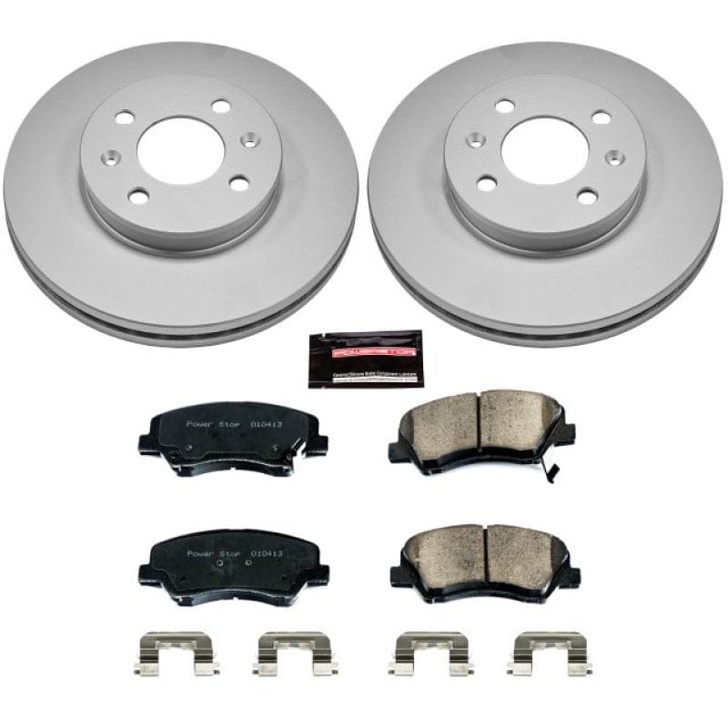 PowerStop — Genuine Geomet Coated Rotor and Low-Dust Ceramic Brake Pad Kit