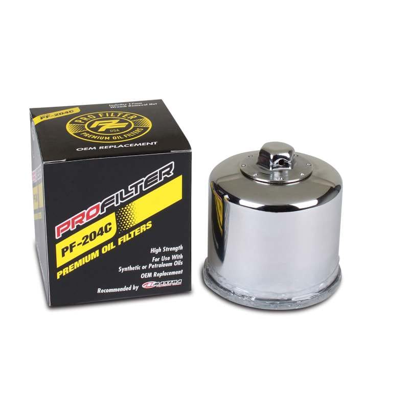 ProFilter — ProFilter Arctic Cat/Hon/Kaw/Mv Agusta/Triumph/Yam Spin-On Chrome Various Performance Oil Filter